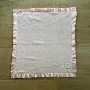 Carter's Pink Fleece & Satin Ballet Ballerina Bears Baby Security Blanket Lovey